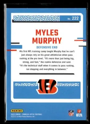 2023 Donruss Optic #222 Myles Murphy - Football Card Single