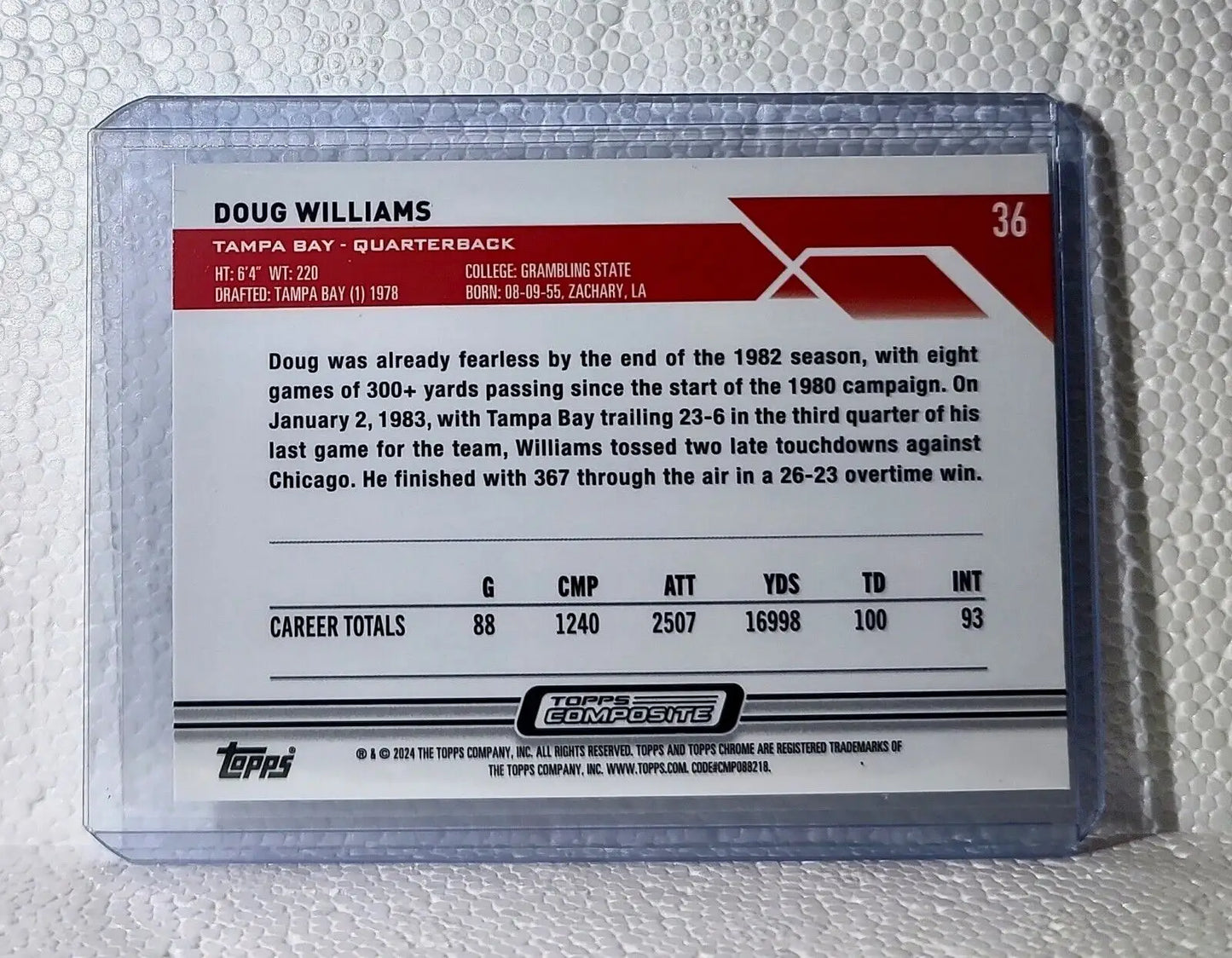 2023 Doug Williams Topps Chrome NFL #36 Football Card Tampa Bay Buccaneers - Football Card Single