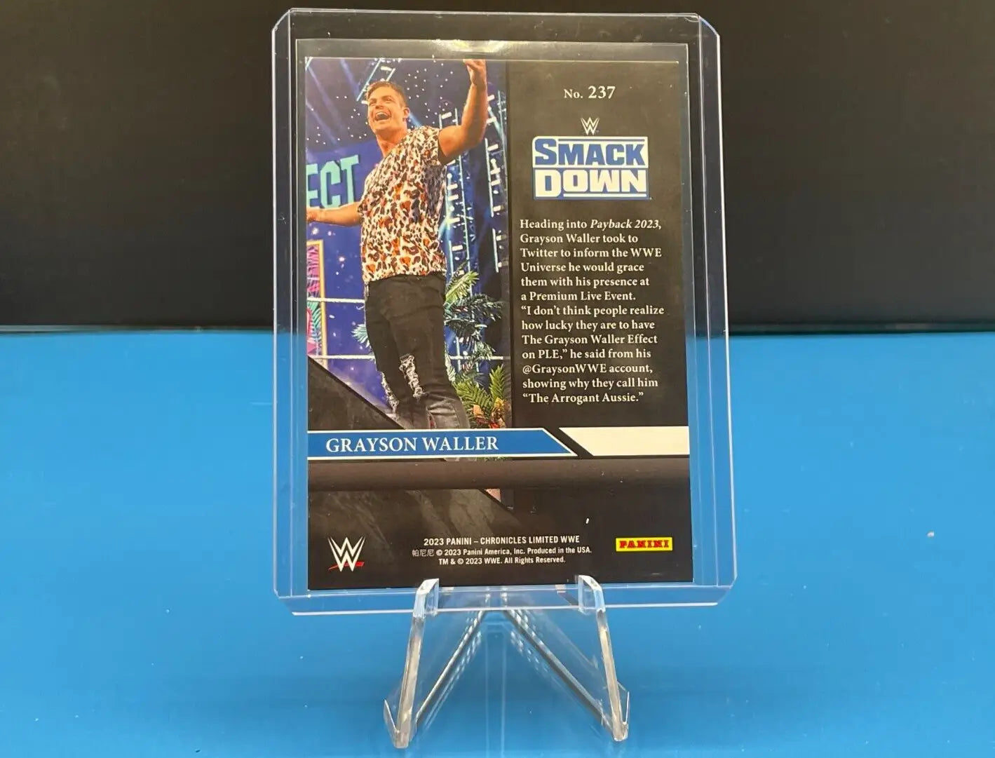Grayson Waller Panini Chronicles Limited WWE Green Trading Card #58/75