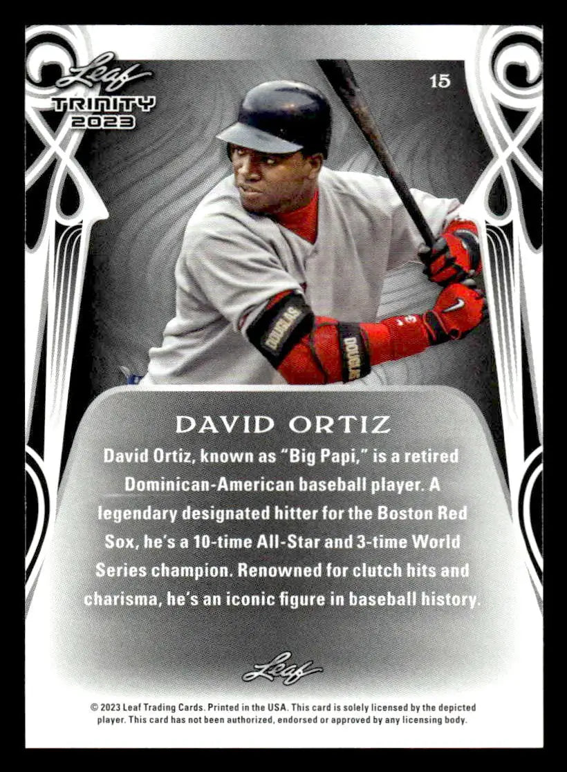 2023 Leaf Trinity #15 David Ortiz - Baseball Card Single