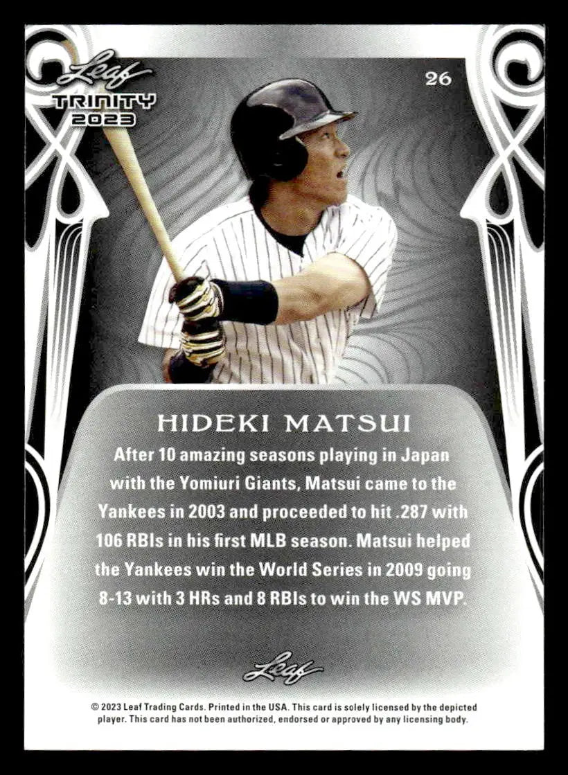 2023 Leaf Trinity #26 Hideki Matsui - Baseball Card Single