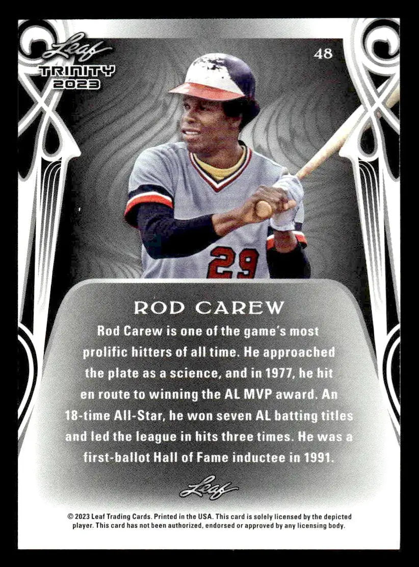 2023 Leaf Trinity #48 Rod Carew - Baseball Card Single