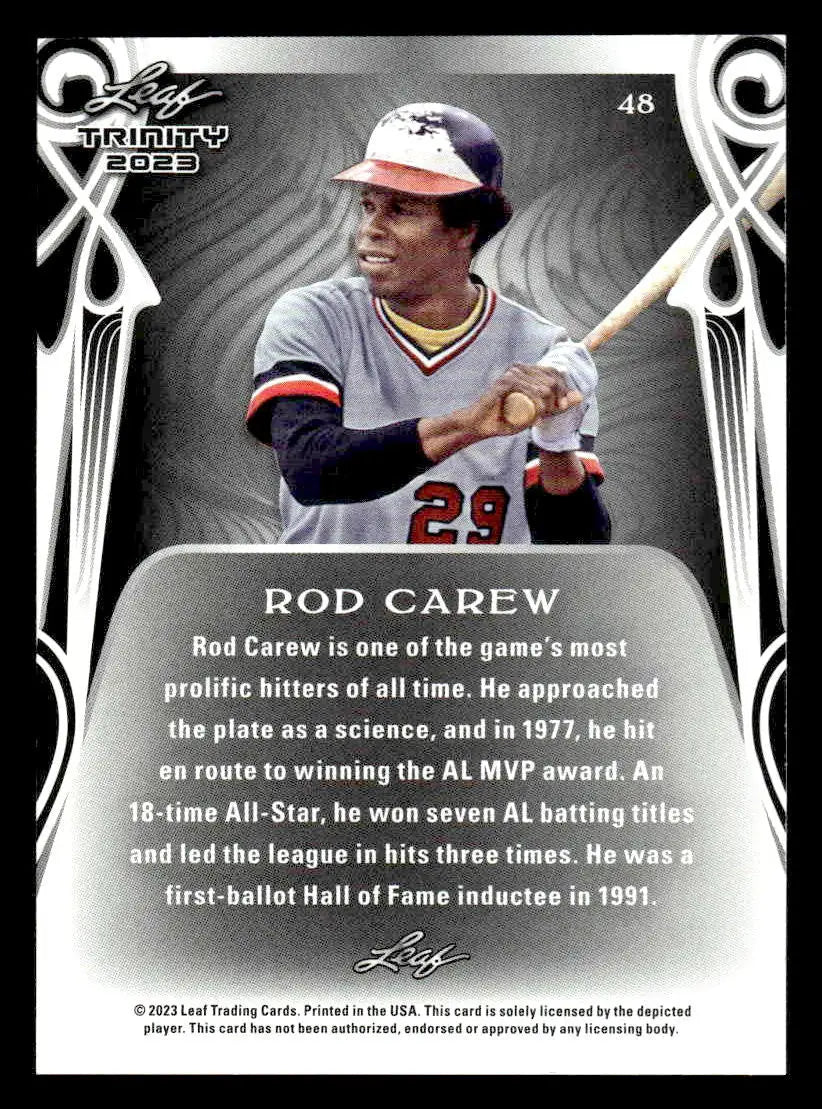 2023 Leaf Trinity #48 Rod Carew - Baseball Card Single