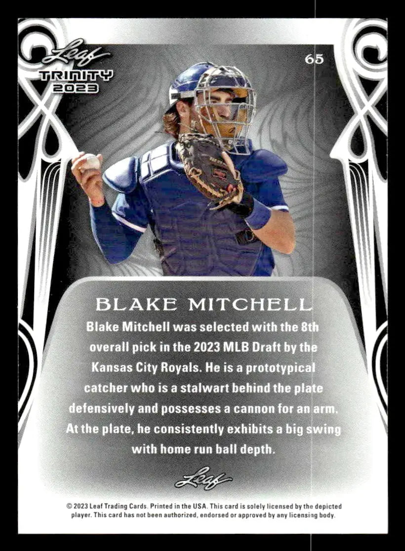 2023 Leaf Trinity #65 Blake Mitchell - Baseball Card Single