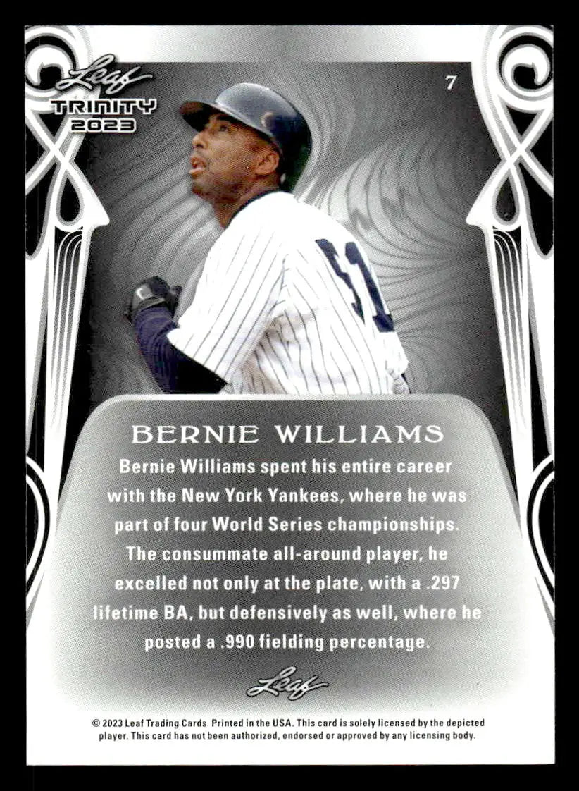2023 Leaf Trinity #7 Bernie Williams - Baseball Card Single
