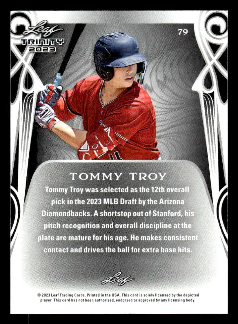 2023 Leaf Trinity #79 Tommy Troy - Baseball Card Single