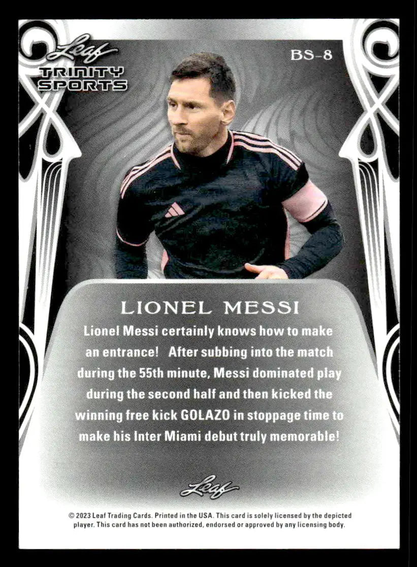 2023 Leaf Trinity #BS-8 Lionel Messi Base Sports - Soccer Card Single