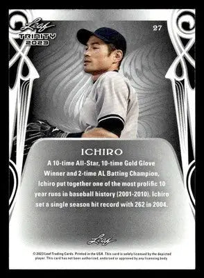 2023 Leaf Trinity Ichiro #27 Seattle Mariners - Baseball Card Single