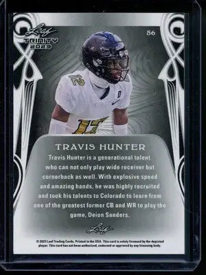 2023 Leaf Trinity Travis Hunter #56 Football - Football Card Single