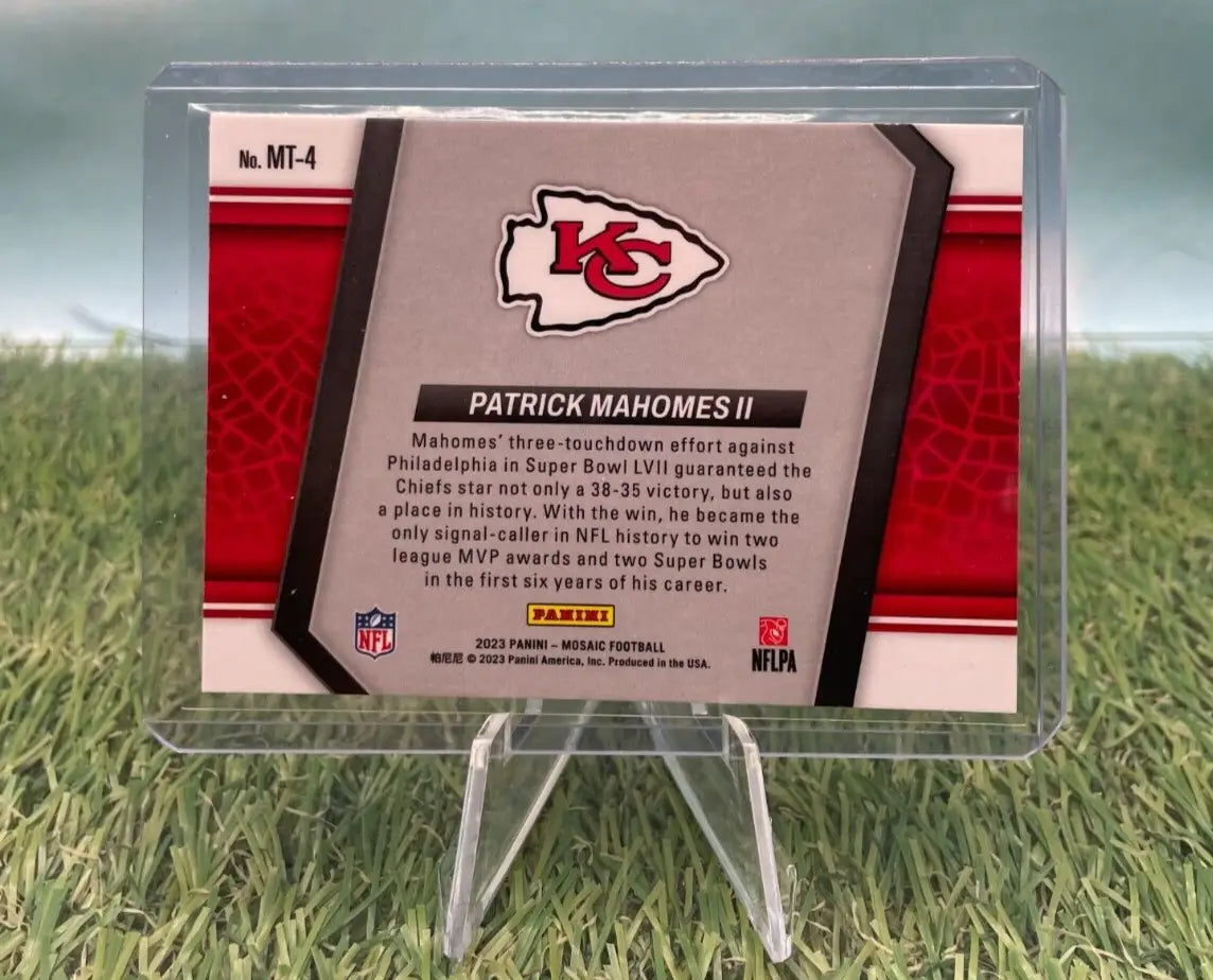 Patrick Mahomes II football card from 2023 Mosaic Patrick Mahomes Moments in Time