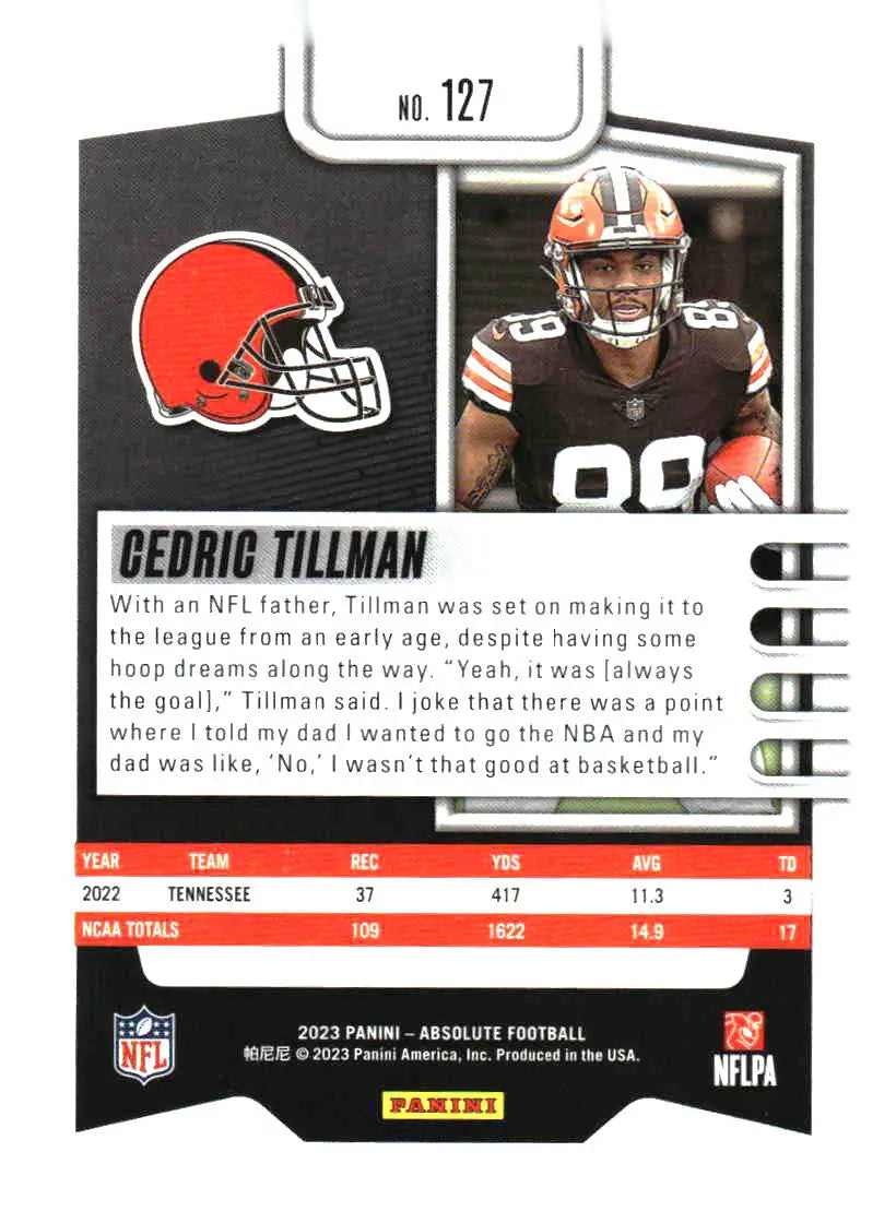 2023 Panini Absolute #127 Cedric Tillman Retail - Football Card Single