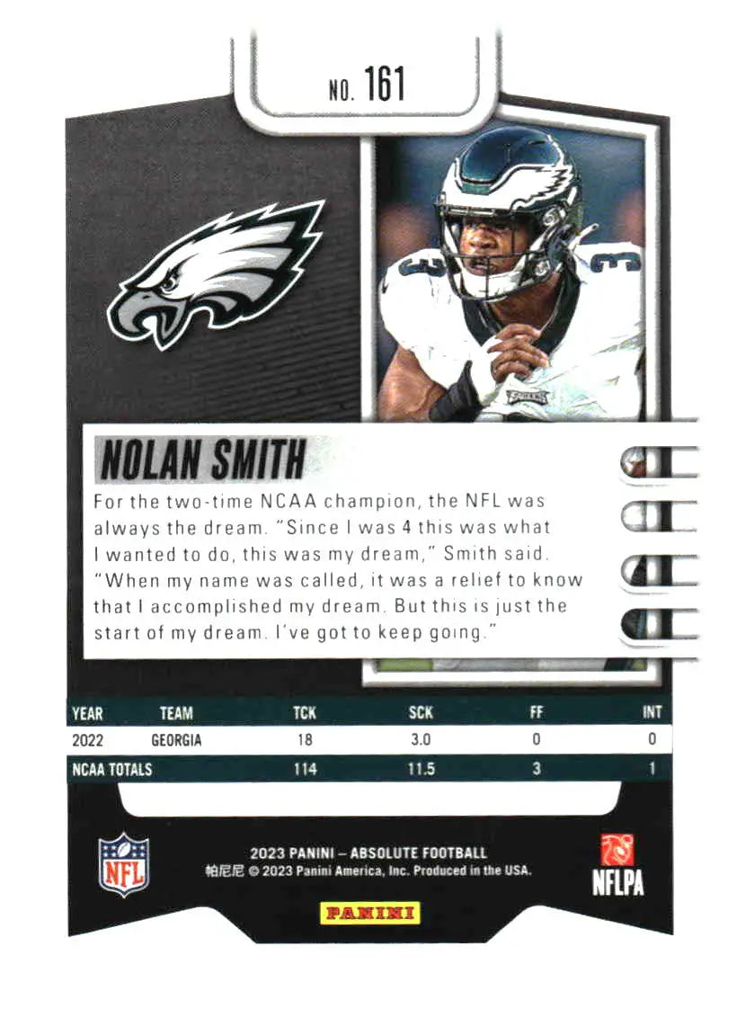 2023 Panini Absolute #161 Nolan Smith Retail - Football Card Single