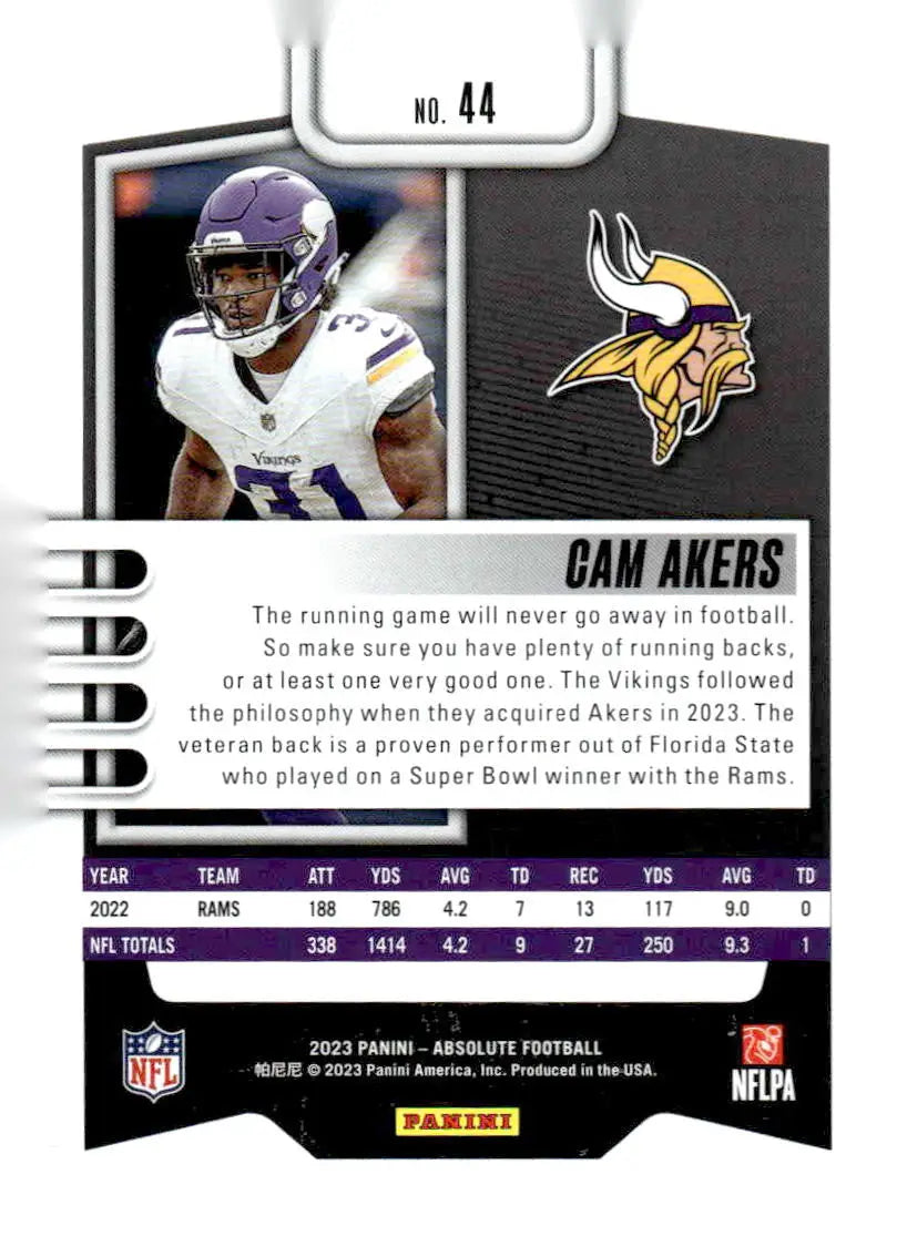 2023 Panini Absolute #44 Cam Akers Retail - Football Card Single
