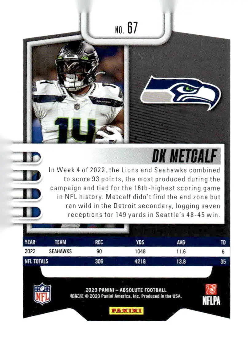 2023 Panini Absolute #67 DK Metcalf Blue - Football Card Single