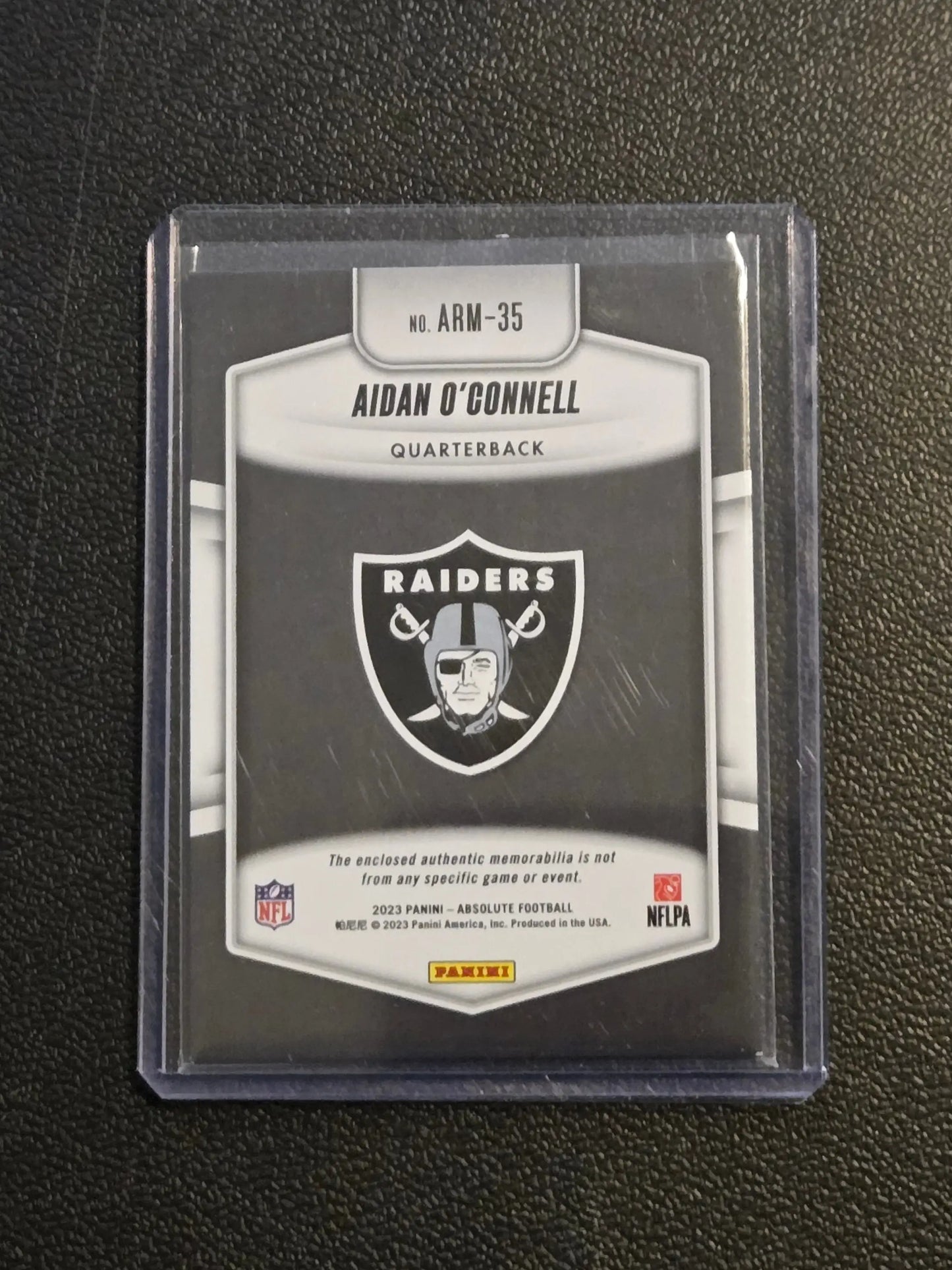 2023 Panini Absolute #ARM-35 Aidan O’Connell Absolute Rookie Materials - Football Card Single