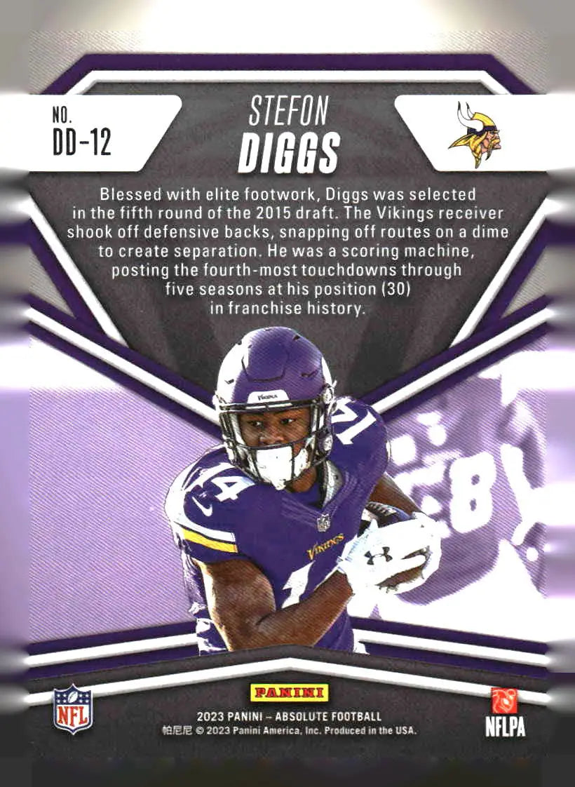 2023 Panini Absolute #DD-12 Stefon Diggs Draft Diamonds Minnesota Vikings - Football Card Single