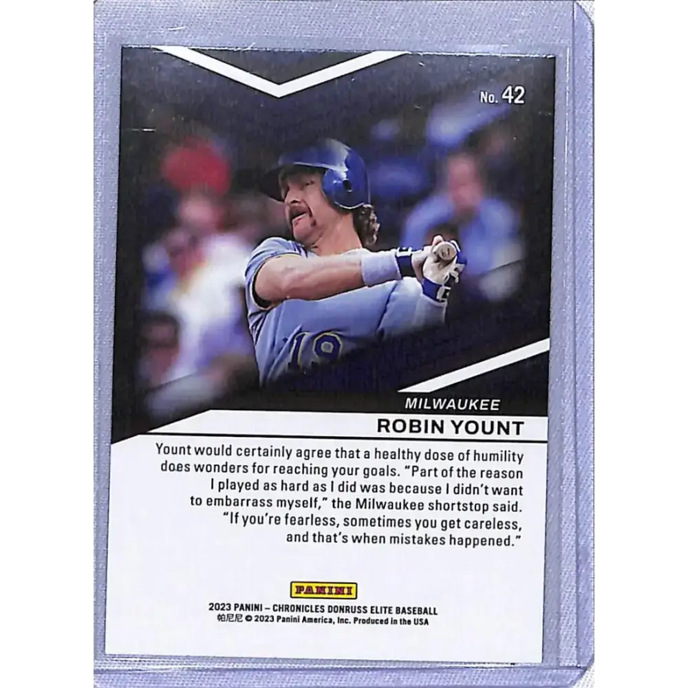 2023 Panini Chronicles Elite #42 Robin Yount NM-MT Milwaukee Brewers - Baseball Card Single