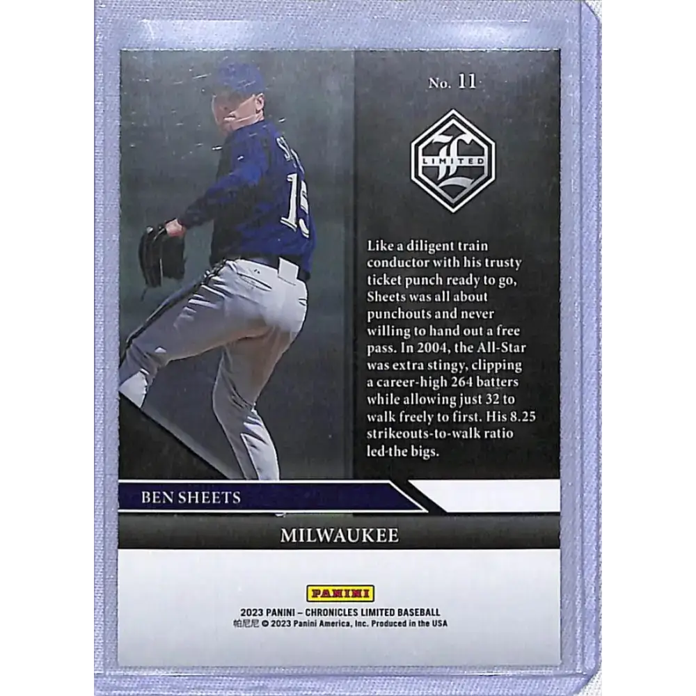 2023 Panini Chronicles Limited #11 Ben Sheets NM-MT Milwaukee Brewers - Baseball Card Single
