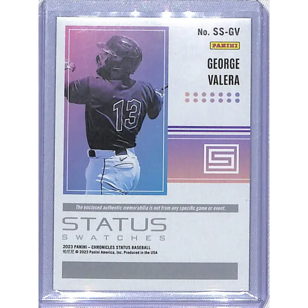 2023 Panini Chronicles Status Swatches #SS-GV George Valera NM-MT Cleveland Guardians - Baseball Card Single