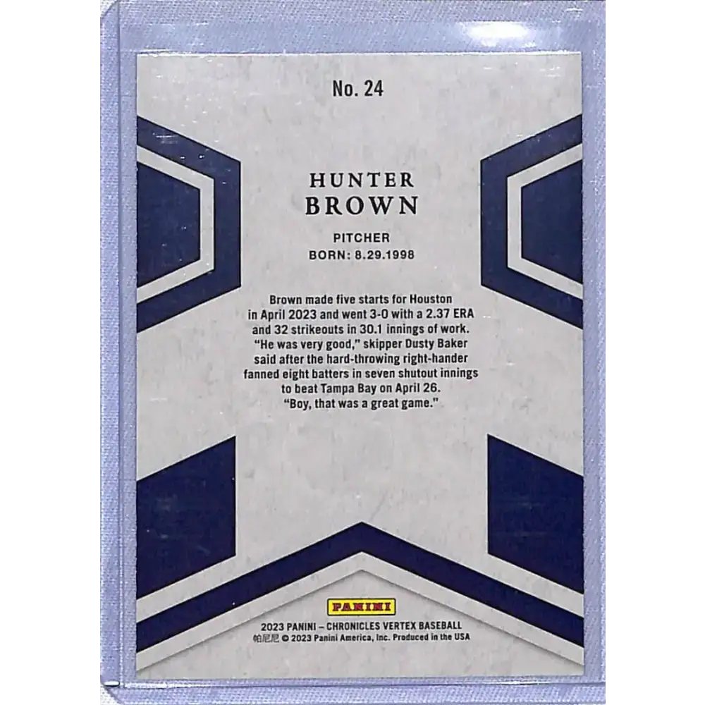 2023 Panini Chronicles Vertex #24 Hunter Brown NM-MT Houston Astros - Baseball Card Single