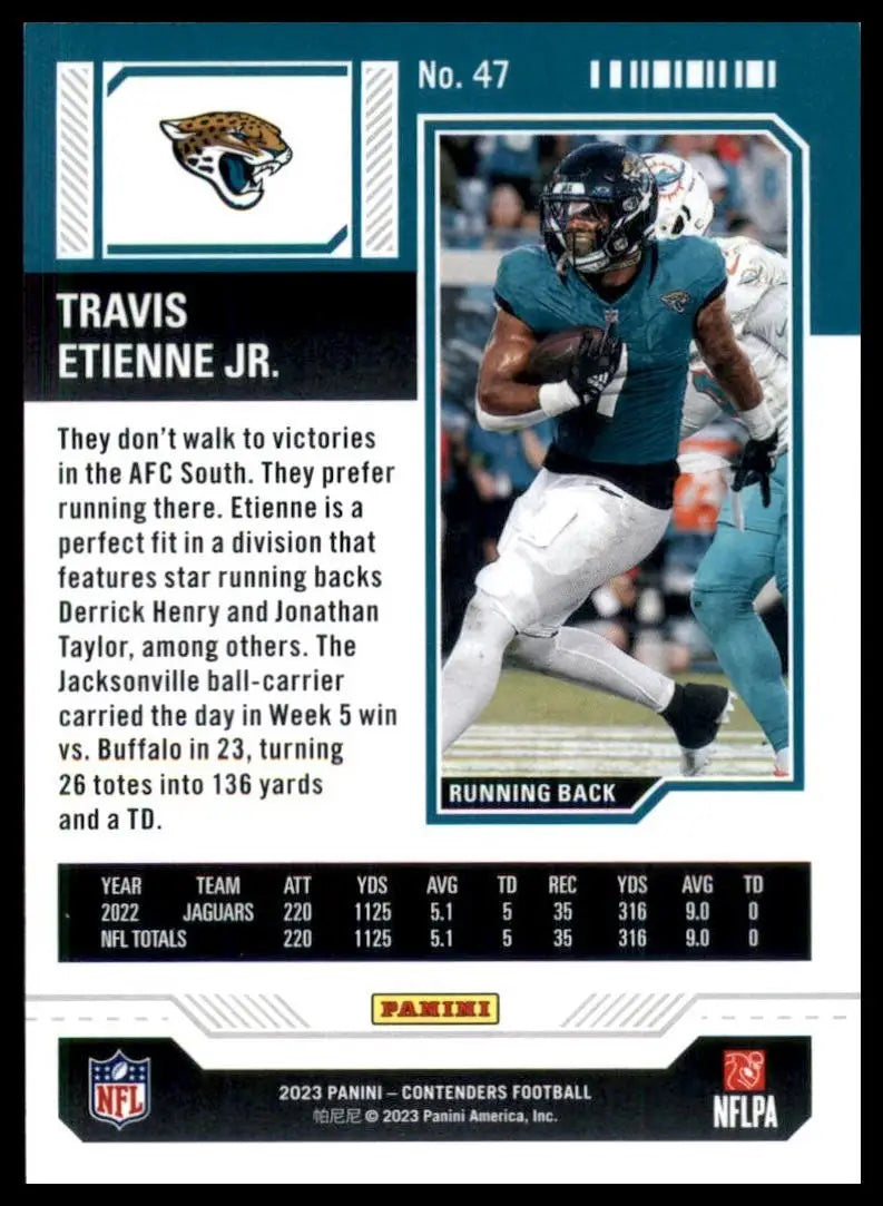 2023 Panini Contenders Season Ticket Travis Etienne #47 Jacksonville Jaguars NFL - Football Card Single