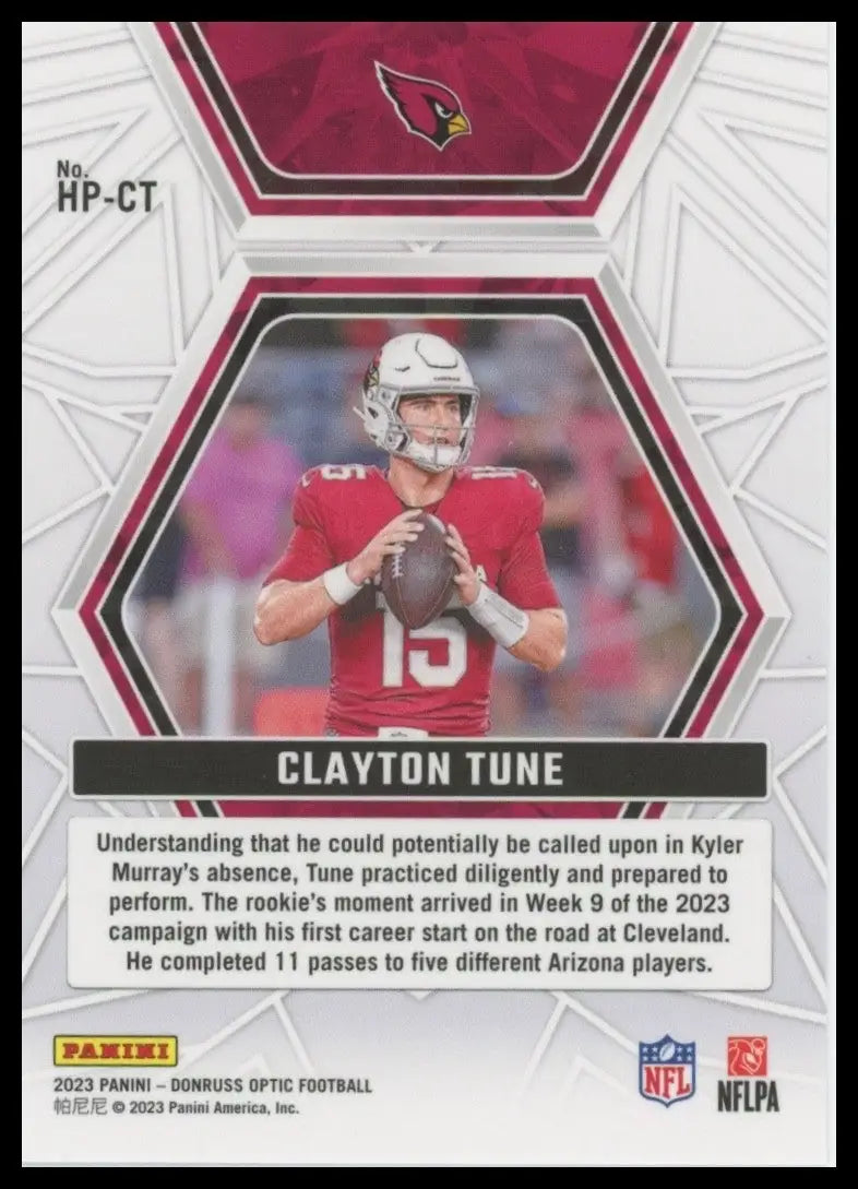 2023 Panini Donruss Optic Hidden Potential Clayton Tune #HP-CT Rookie Cardinals - Football Card Single