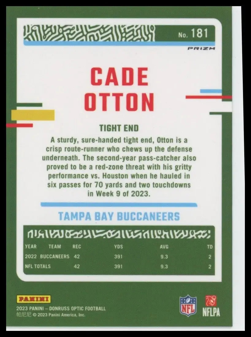 2023 Panini Donruss Optic Stars Cade Otton #181 Tampa Bay Buccaneers Football - Football Card Single