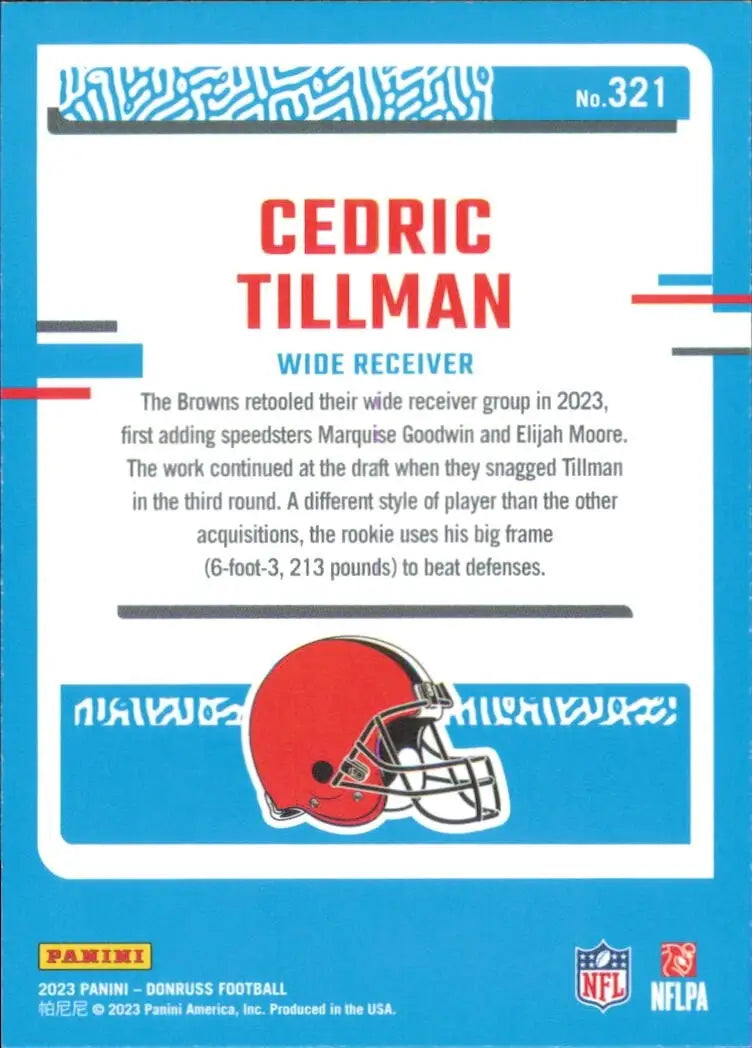 2023 Panini Donruss Rated Rookie #321 Cedric Tillman Cleveland Browns Football - Football Card Single
