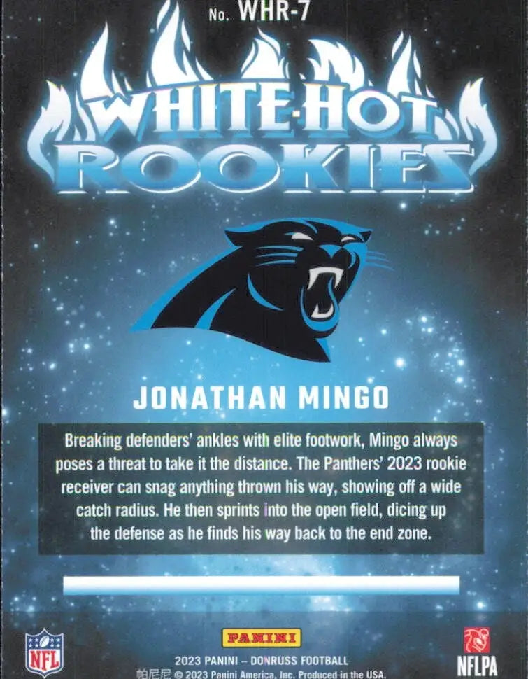 2023 Panini Donruss White Hot Rookies #WHR-7 Jonathan Mingo Carolina Panthers - Football Card Single