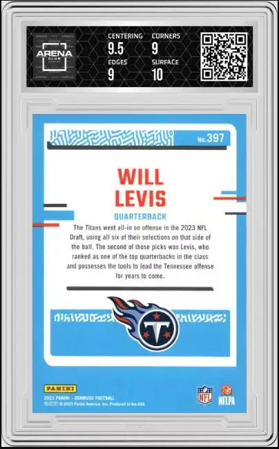2023 Panini Donruss Will Levis #397 Rated Rookie Football AC 9.5 - Football Card Single