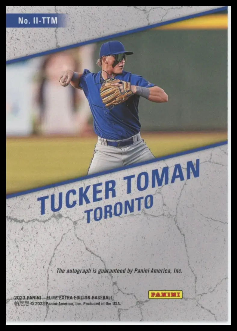 2023 Panini Elite Extra Edition - Impact Impressions Auto Tucker Toman II-TTM NM - Baseball Card Single