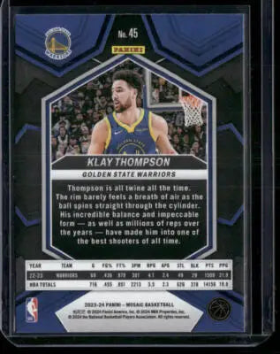 2023 Panini Mosaic Basketball Klay Thompson #45 Basketball - Basketball Card Single