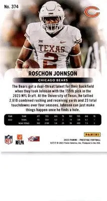 2023 Panini Prestige #374 Roschon Johnson - Football Card Single