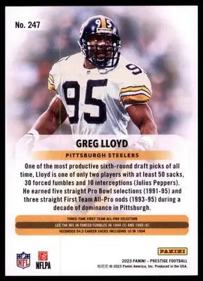 2023 Panini Prestige Greg Lloyd 247 Pittsburgh Steelers - Football Card Single