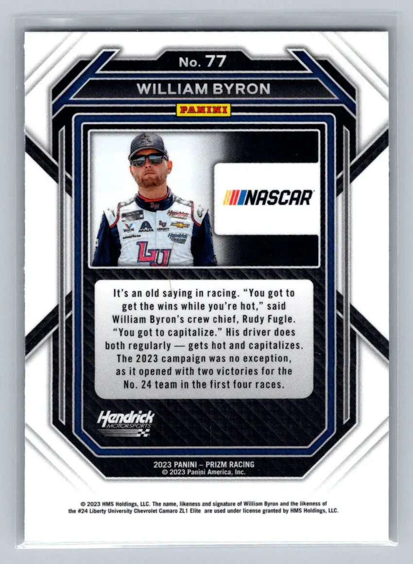 2023 Panini Prizm #77 William Byron Hendrick Motorsports - Racing Card Single