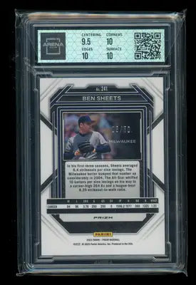 2023 Panini Prizm Ben Sheets #241 Orange Wave 08/50 Baseball Arena Club 10 - Baseball Card Single