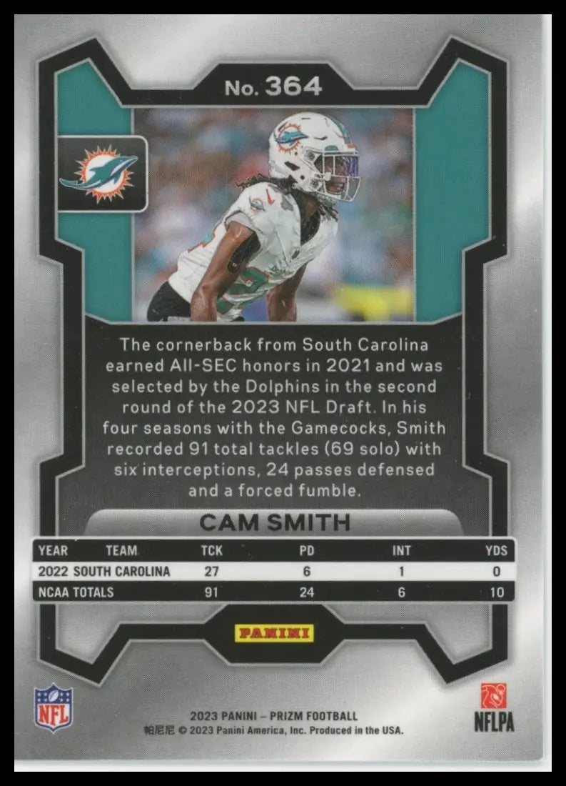 2023 Panini Prizm Cam Smith RC 364 Miami Dolphins - Football Card Single