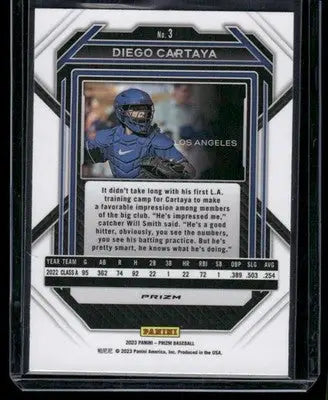 2023 Panini Prizm Diego Cartaya #No. 3 Blue Mojo Baseball - Baseball Card Single