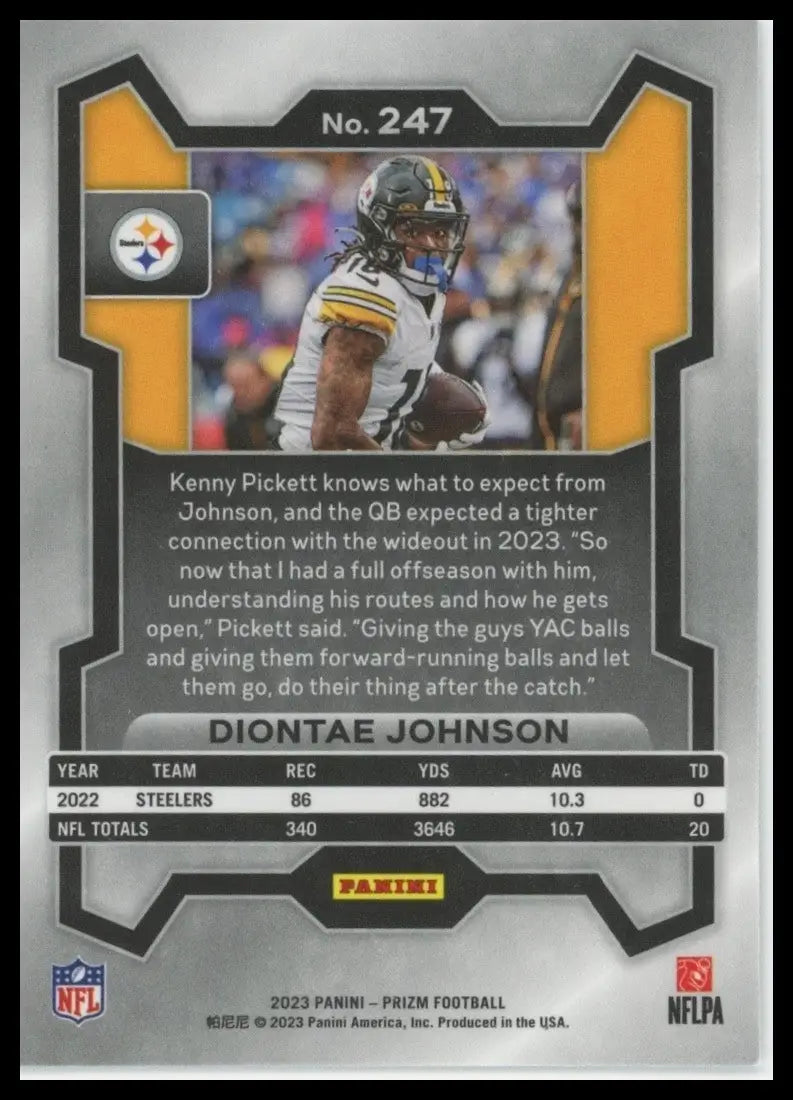 2023 Panini Prizm - Diontae Johnson #247 - Football Card Single