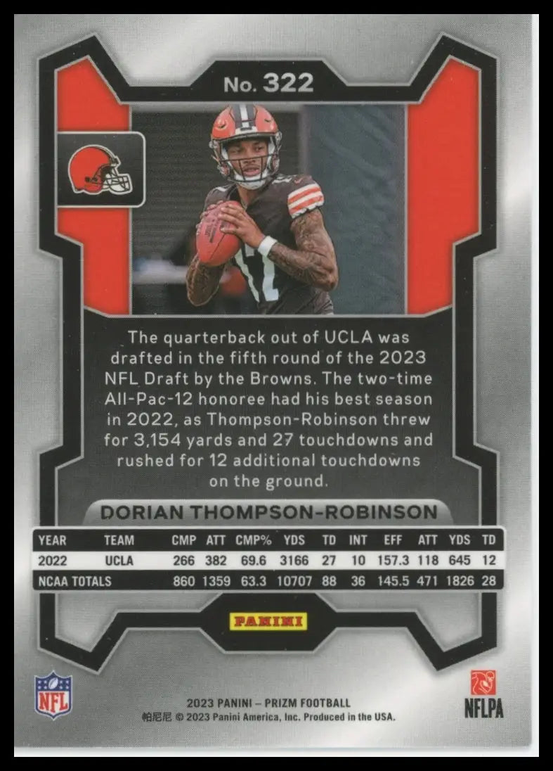 2023 Panini Prizm Dorian Thompson-Robinson RC 322 Cleveland Browns - Football Card Single