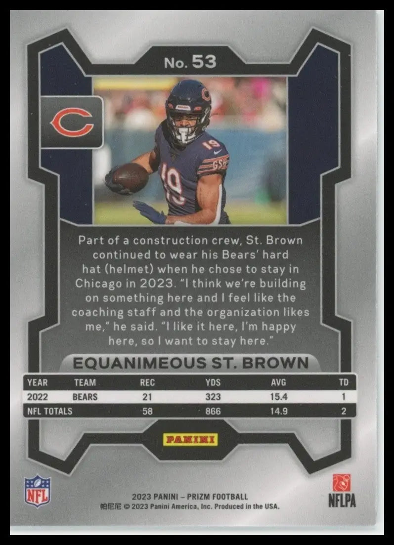 2023 Panini Prizm - Equanimeous St. Brown #53 - Football Card Single