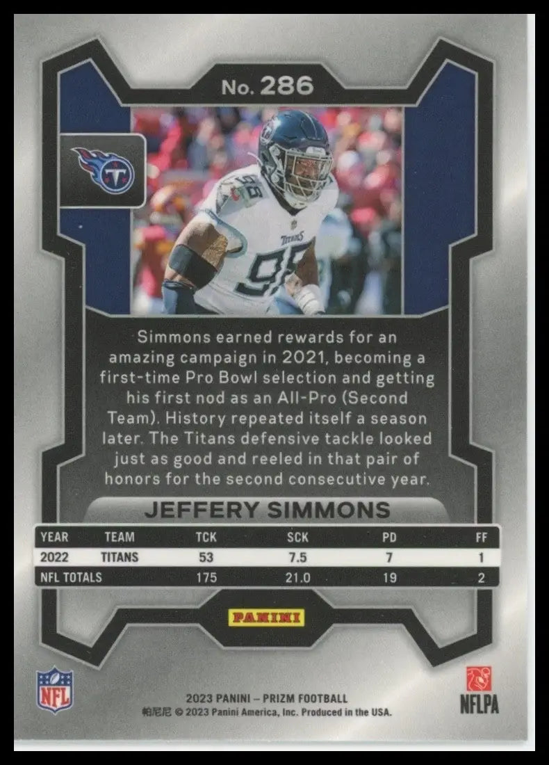 2023 Panini Prizm - Jeffery Simmons #286