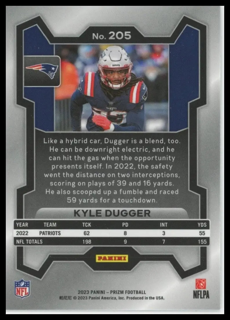 2023 Panini Prizm - Kyle Dugger #205 - Football Card Single