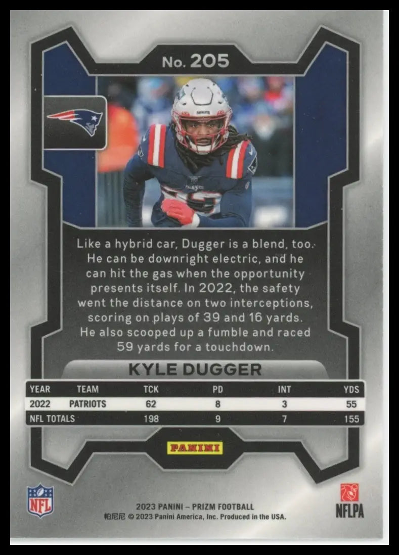 2023 Panini Prizm Kyle Dugger 205 New England Patriots - Football Card Single