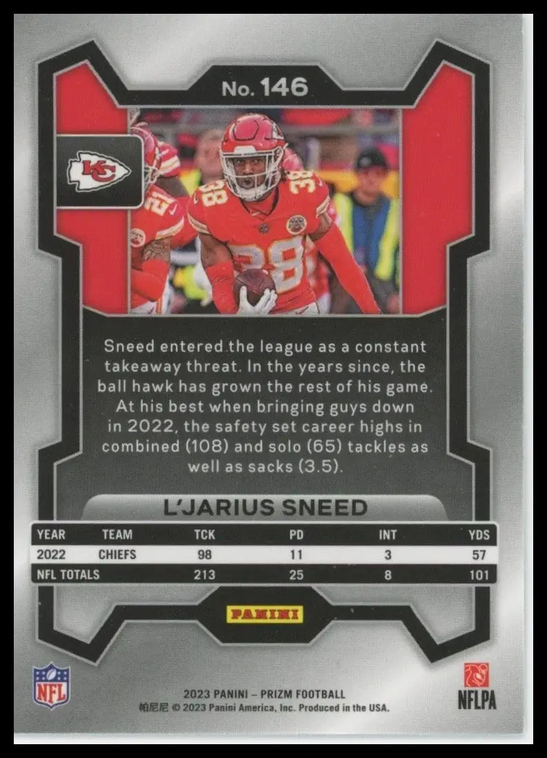 2023 Panini Prizm - L’Jarius Sneed #146 - Football Card Single