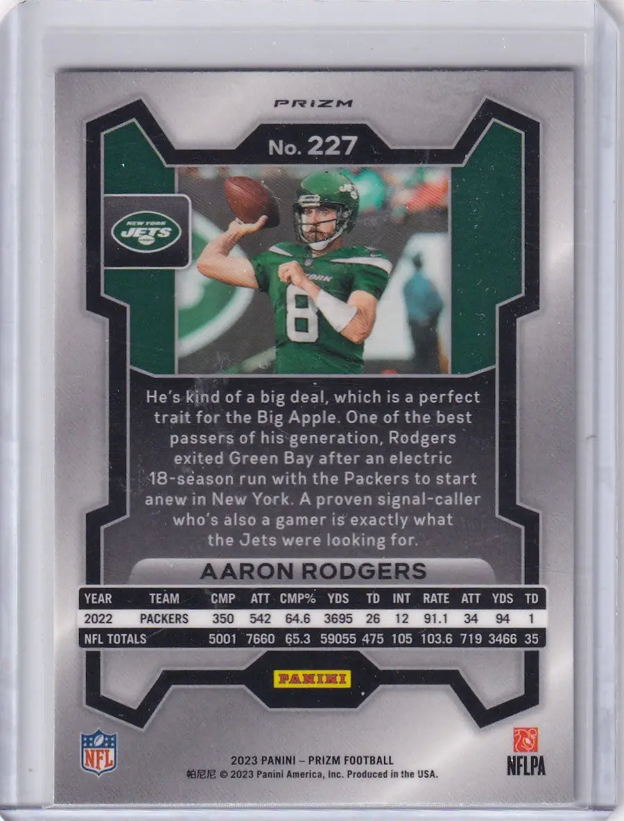 2023 Panini Prizm Silver #227 Aaron Rodgers - New York Jets - Football Card Single