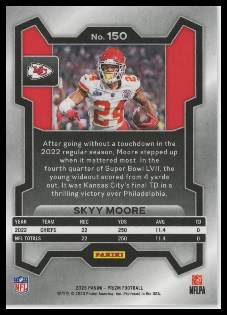 2023 Panini Prizm Skyy Moore 150 Kansas City Chiefs - Football Card Single