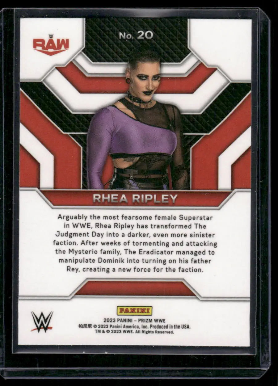 2023 Panini Prizm WWE Top Tier Rhea Ripley #20 Wrestling