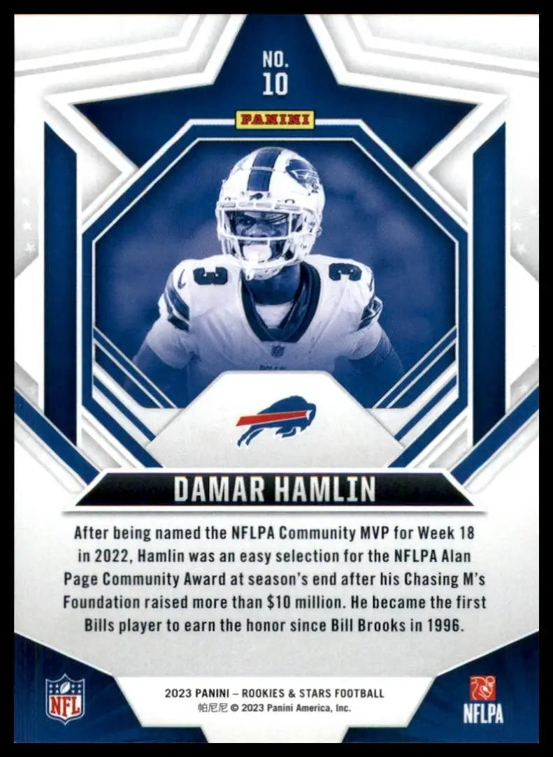 2023 Panini Rookies & Stars Damar Hamlin #10 Buffalo Bills Football Card NFL - Football Card Single