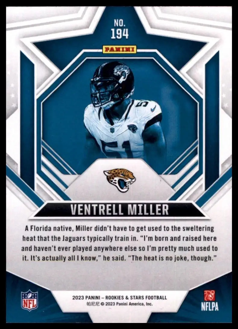 2023 Panini Rookies & Stars - Rookies Ventrell Miller #194 (RC)